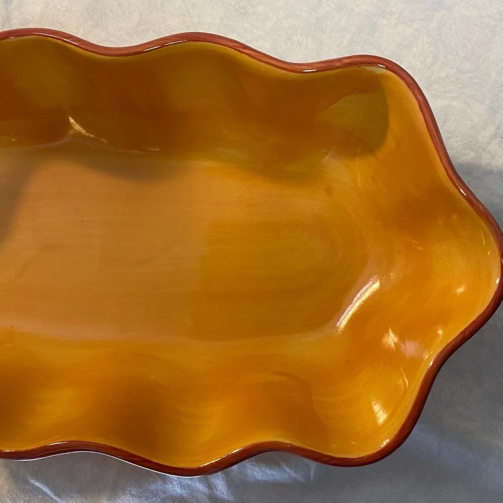 Gail Pittman Southern Living At Home Siena Ruffled Serving Canoe Bowl 11